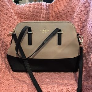 Kate, spade, black and beige Crossbody bag that can be carried separately